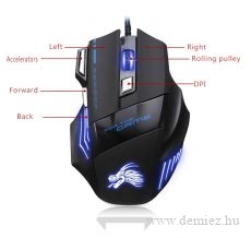 VONTAR 007 Vezetékes gamer egér 5500 DPI 7 gombos LED Optical USB 
